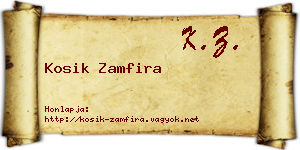 Kosik Zamfira névjegykártya